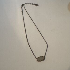 Kendra Scott Elisa White Drusy Pendant Necklace Silver Tone
